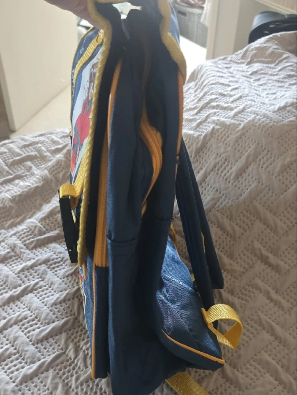 Blue and Yellow Anime Messenger Backpack